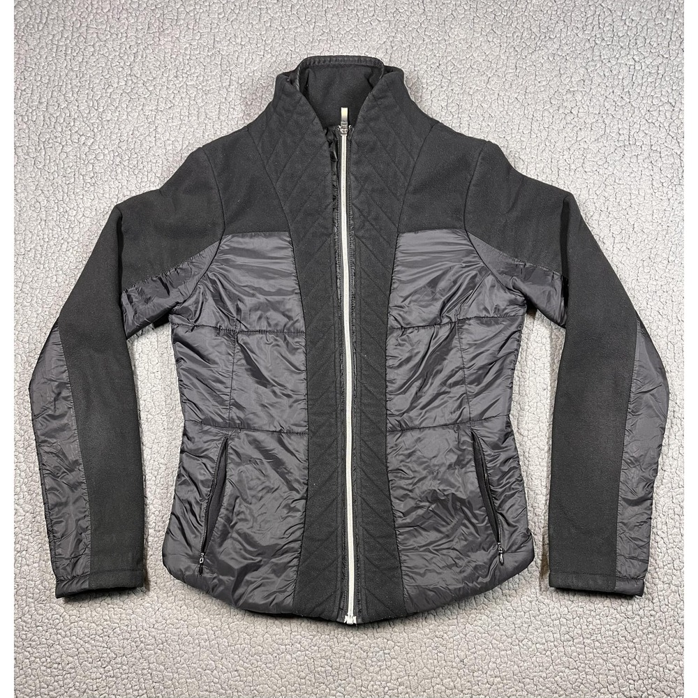 Lululemon St Moritz Jacket Womens 6 Black Fleece Zip Insulated Running Yoga